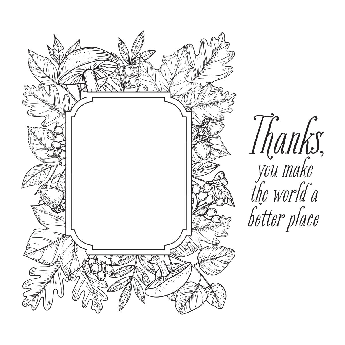 Autumn Thanks Frame Press Plate from the BetterPress Autumn Collection