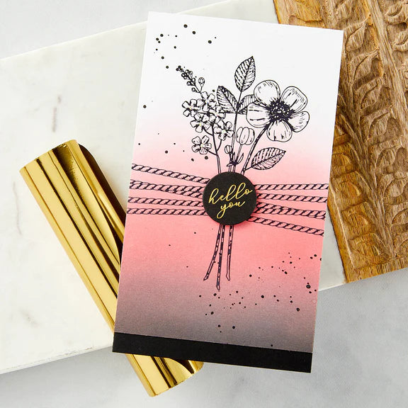 Sealed Cord & Faux Seal Sentiments Press Plate & Die Set from the Pressed Posies Collection