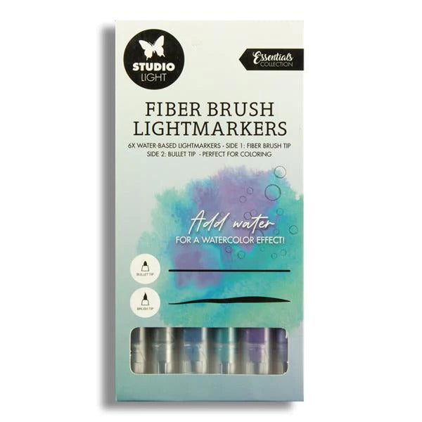 Fiber Brush Lightmarkers - Blues Colour 6 Pack