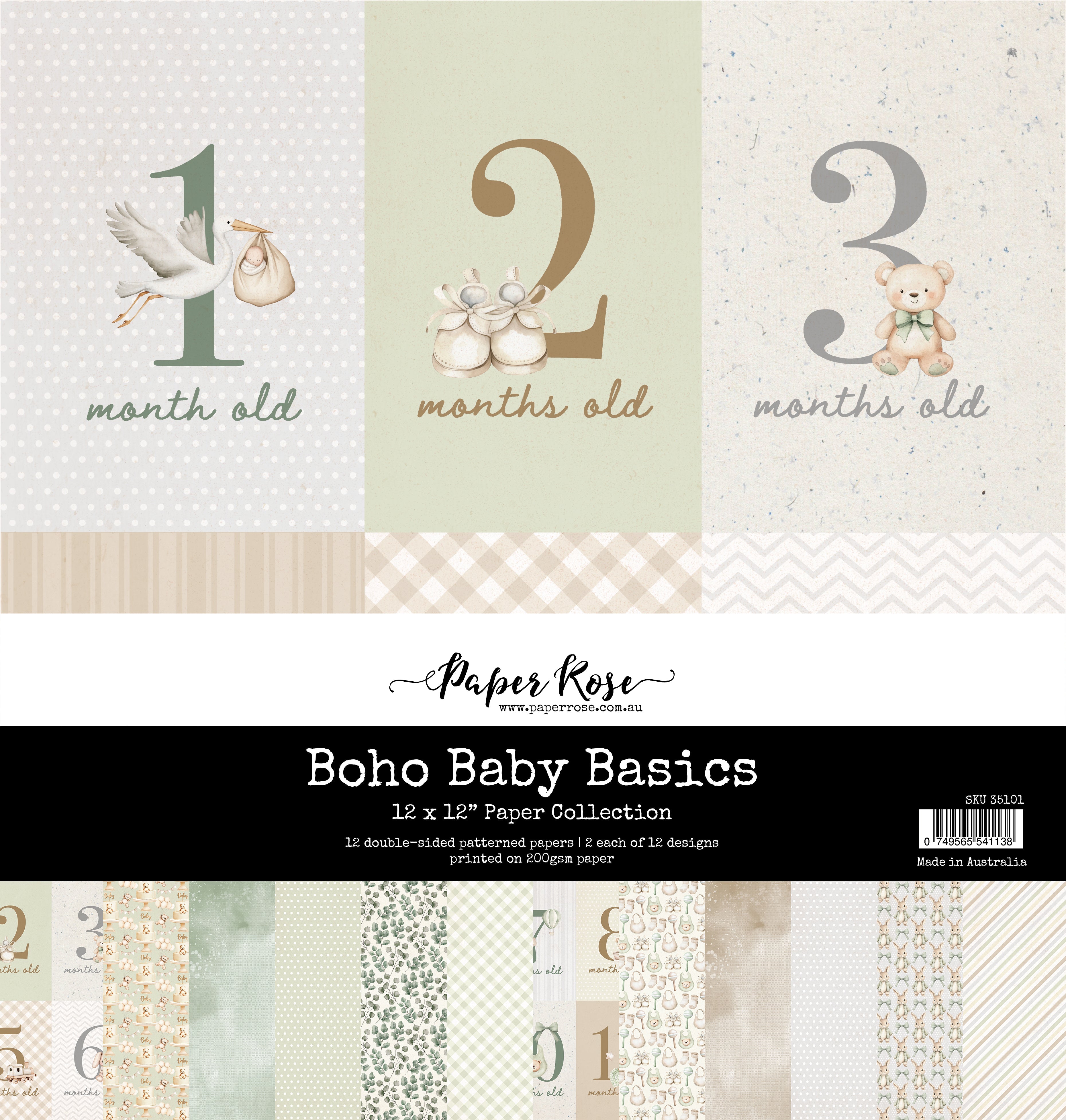 Boho Baby Basics 12x12 Paper Collection 35101