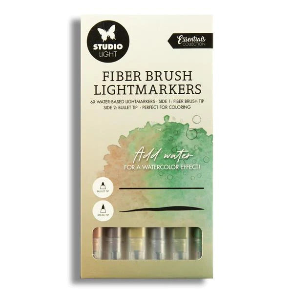 Fiber Brush Lightmarkers - Browns Colour 6 Pack