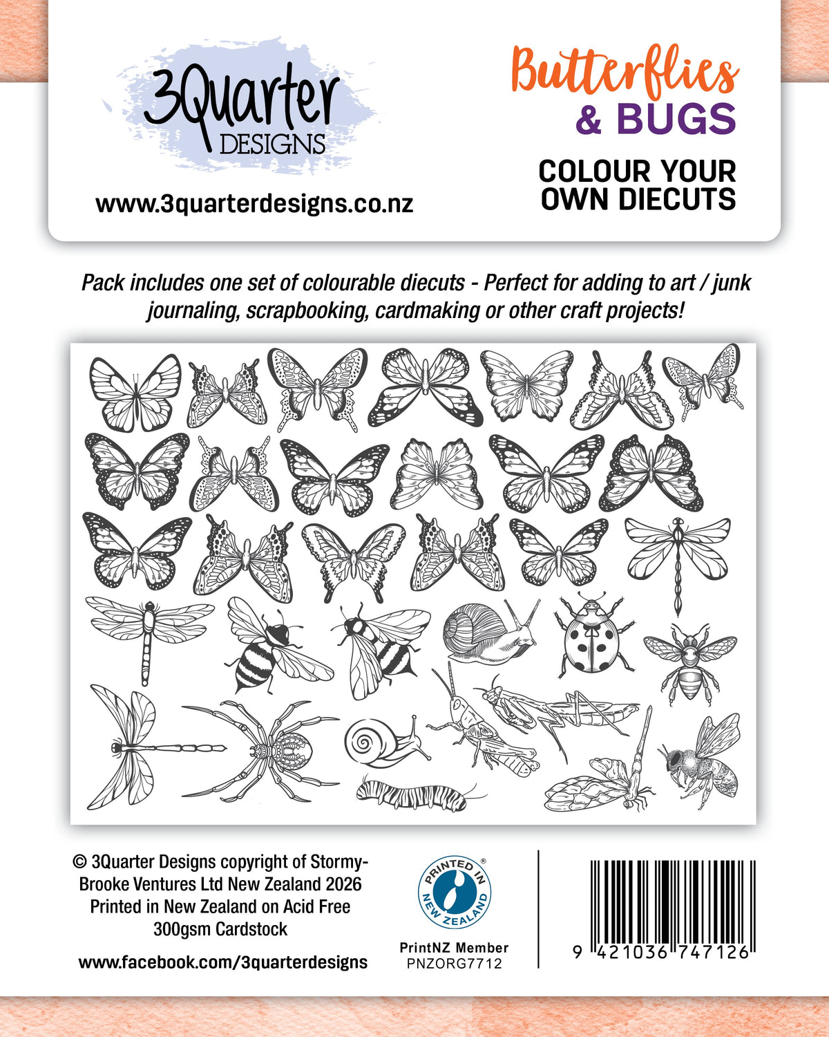 3Quarter Designs - Die Cuts - Butterflies & Bugs
