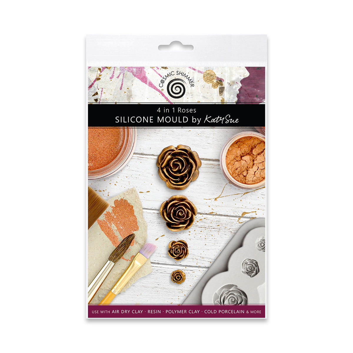 Cosmic Shimmer 4 in 1 Roses Silicone Mould