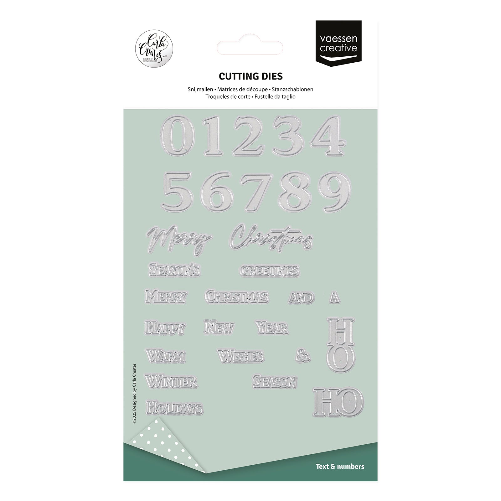 Vaessen Creative • Cutting Dies Numbers & Christmas Wishes 29pcs