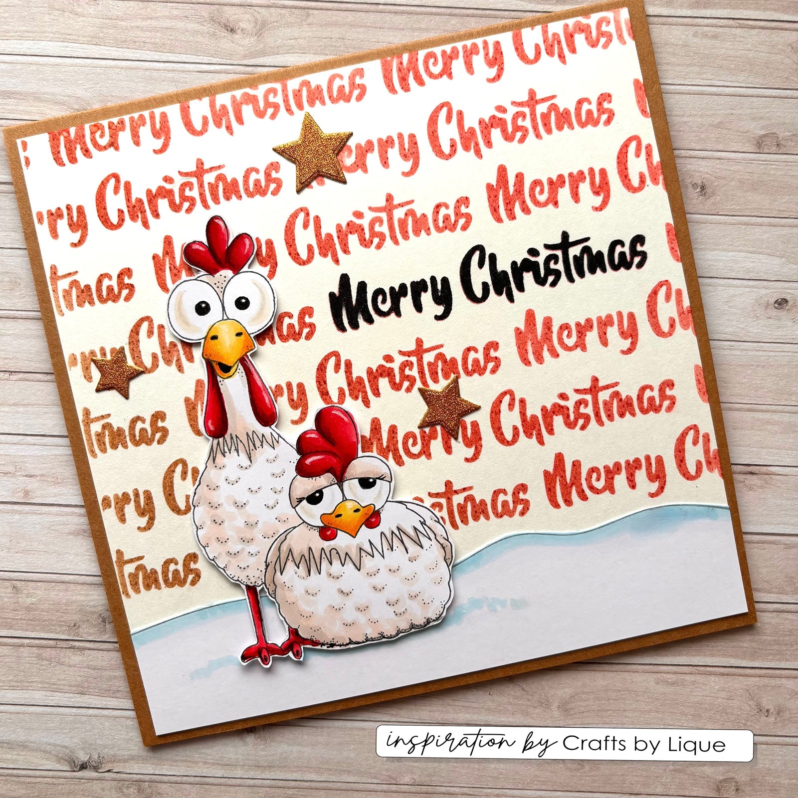 Vaessen Creative • Clear Stamps Christmas Chickens 1 12pcs