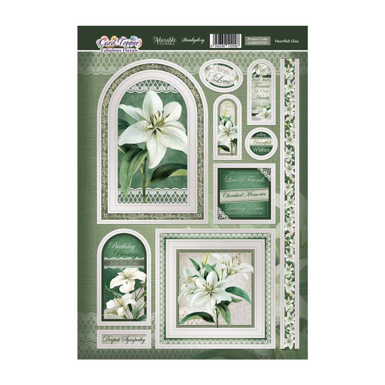 Heartfelt Lilies Card Topper Sheet