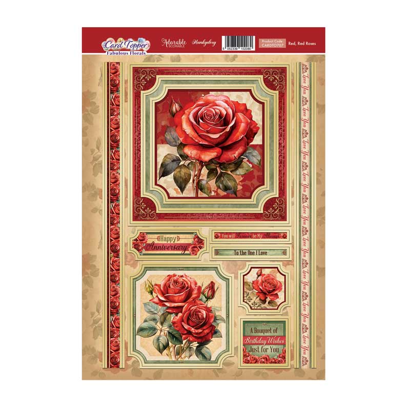 Red, Red Roses Card Topper Sheet