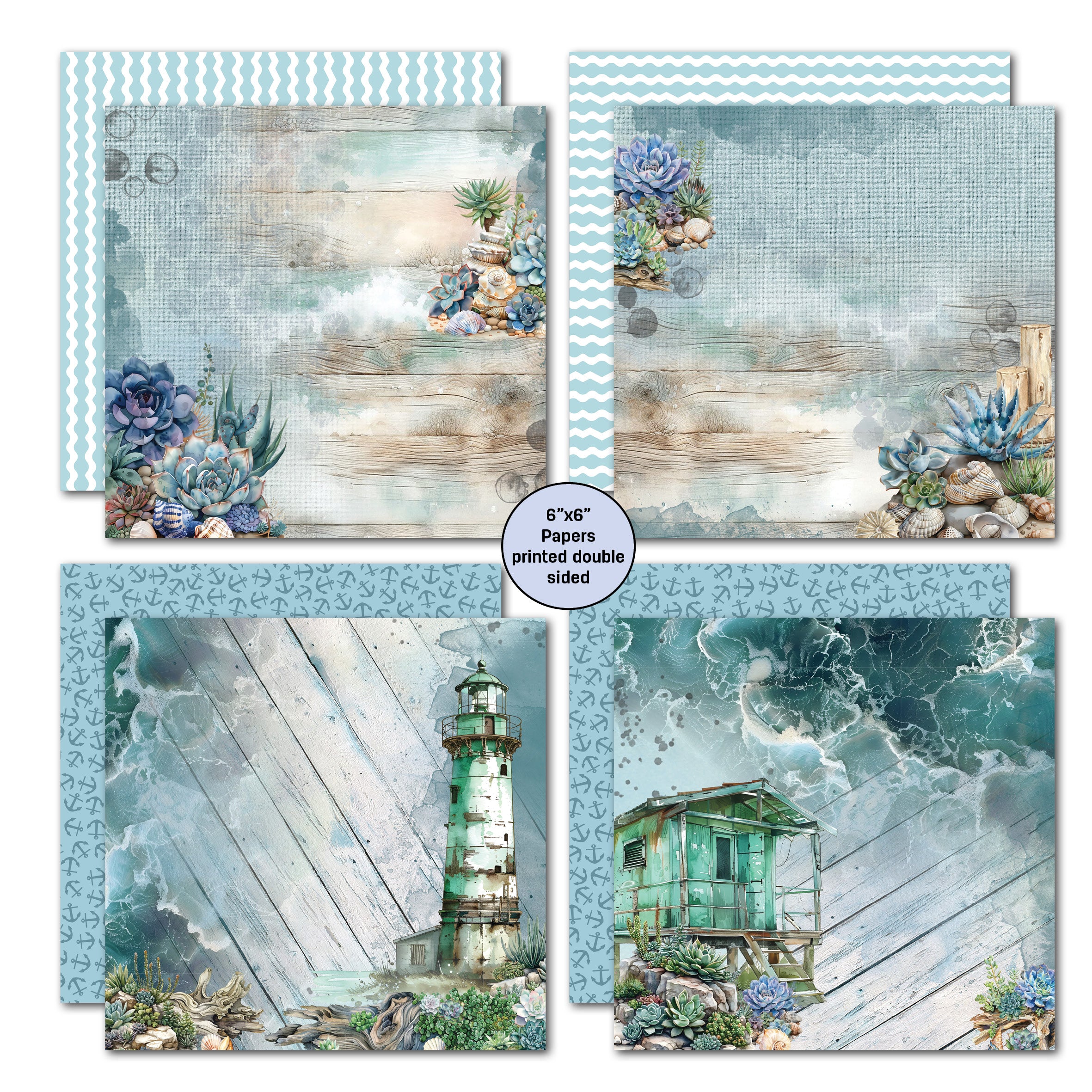 3Quarter Designs Coastal Boardwalk 6x6 Paper Pack