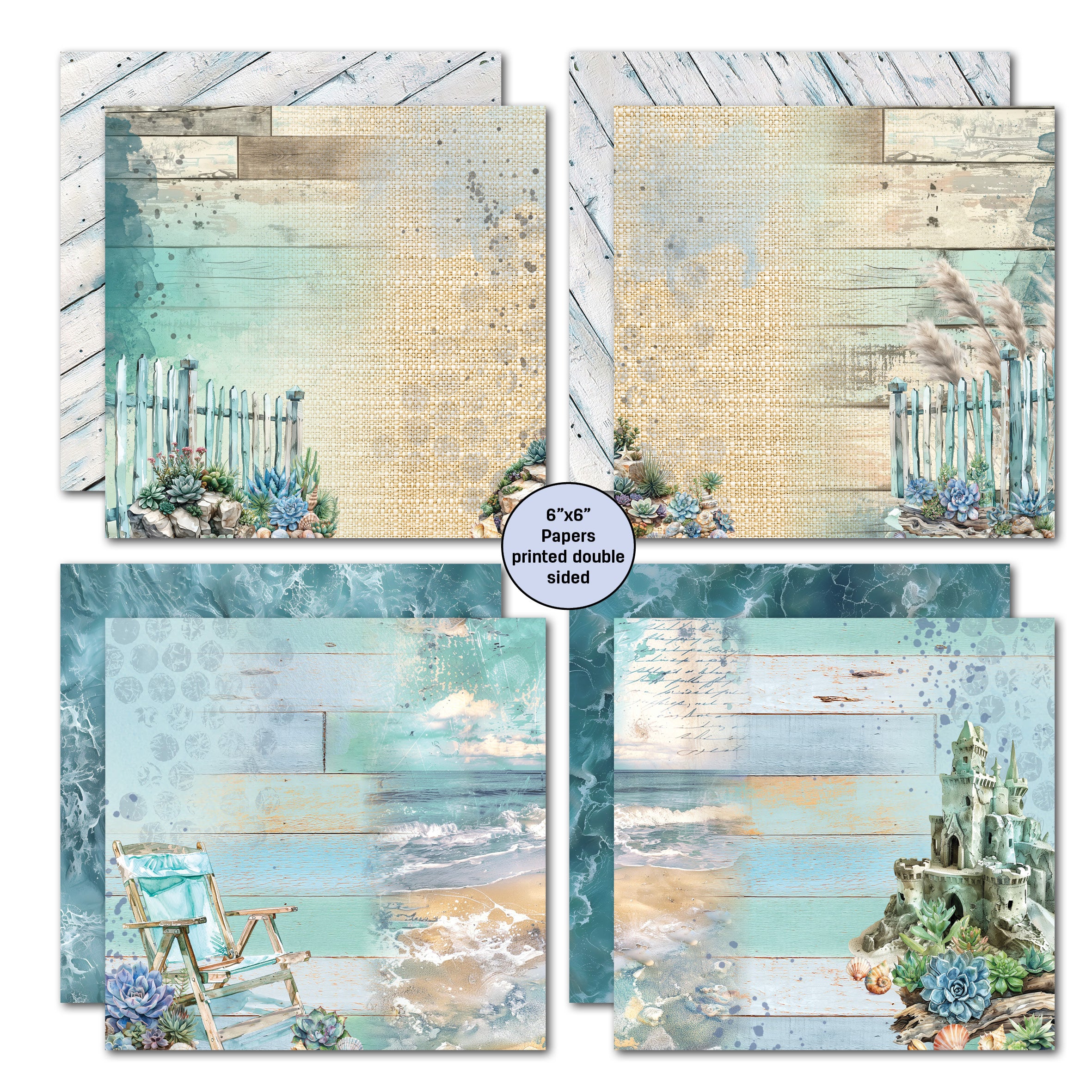 3Quarter Designs Coastal Boardwalk 6x6 Paper Pack