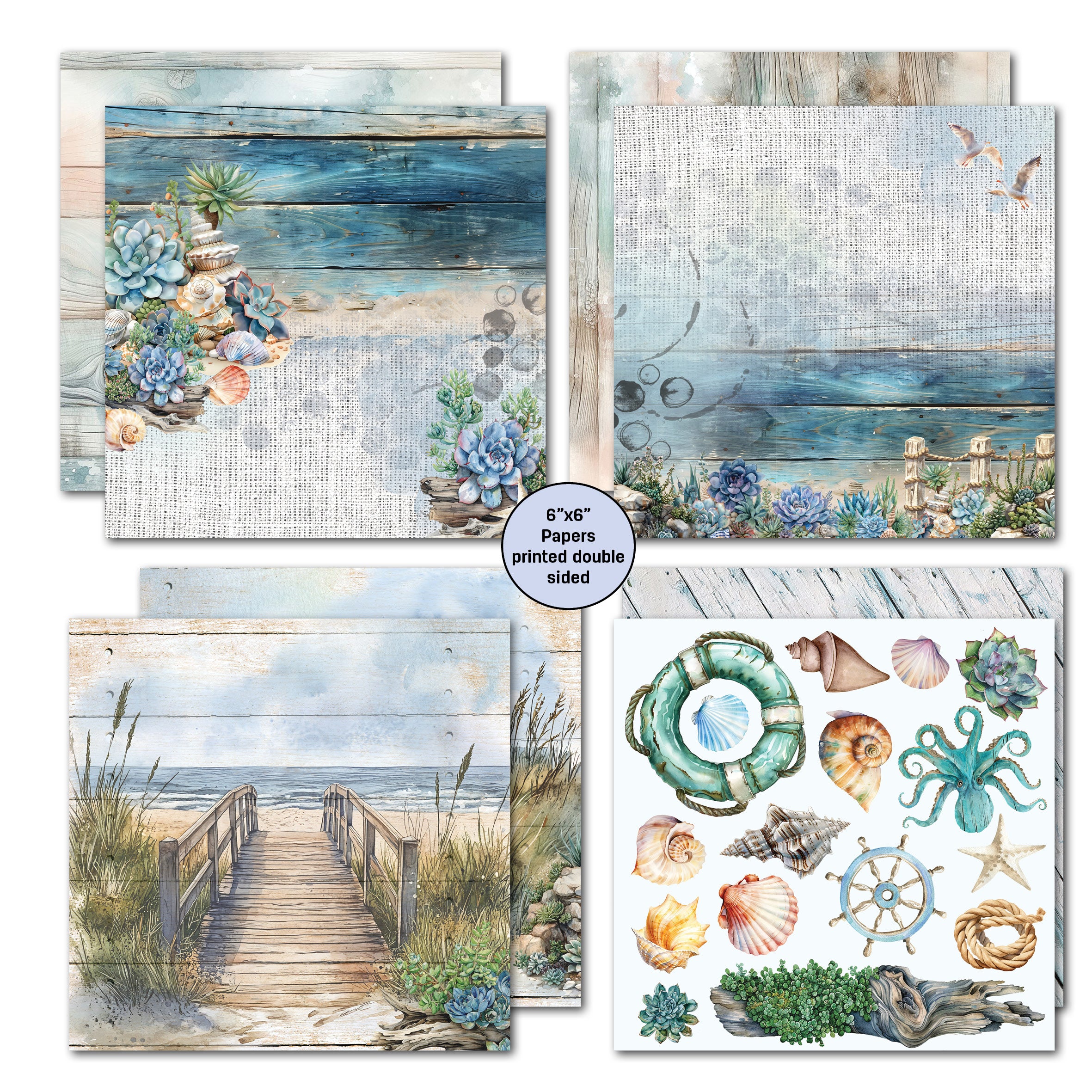 3Quarter Designs Coastal Boardwalk 6x6 Paper Pack