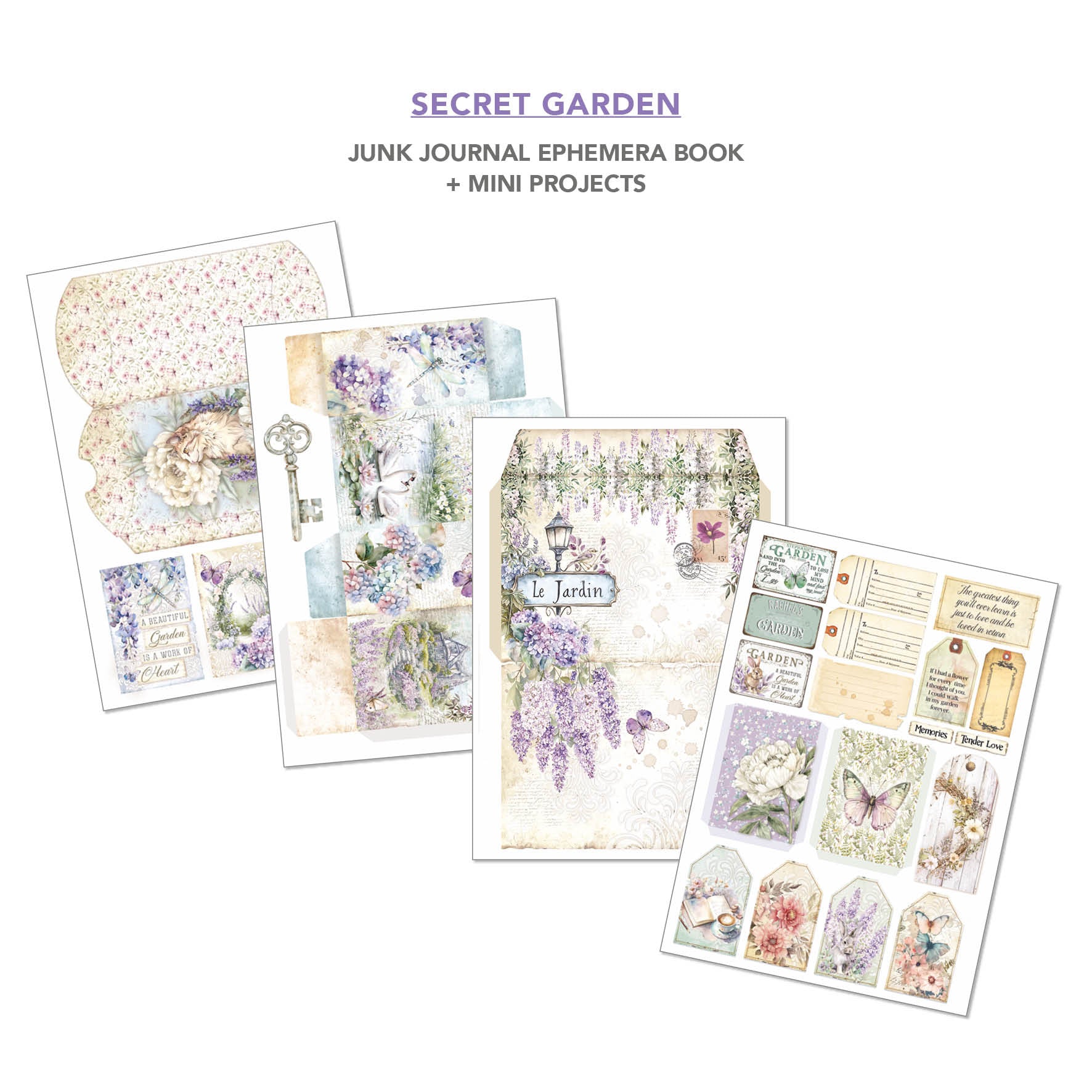 Secret Garden Junk Journal & Ephemera Book A4 32/Pkg