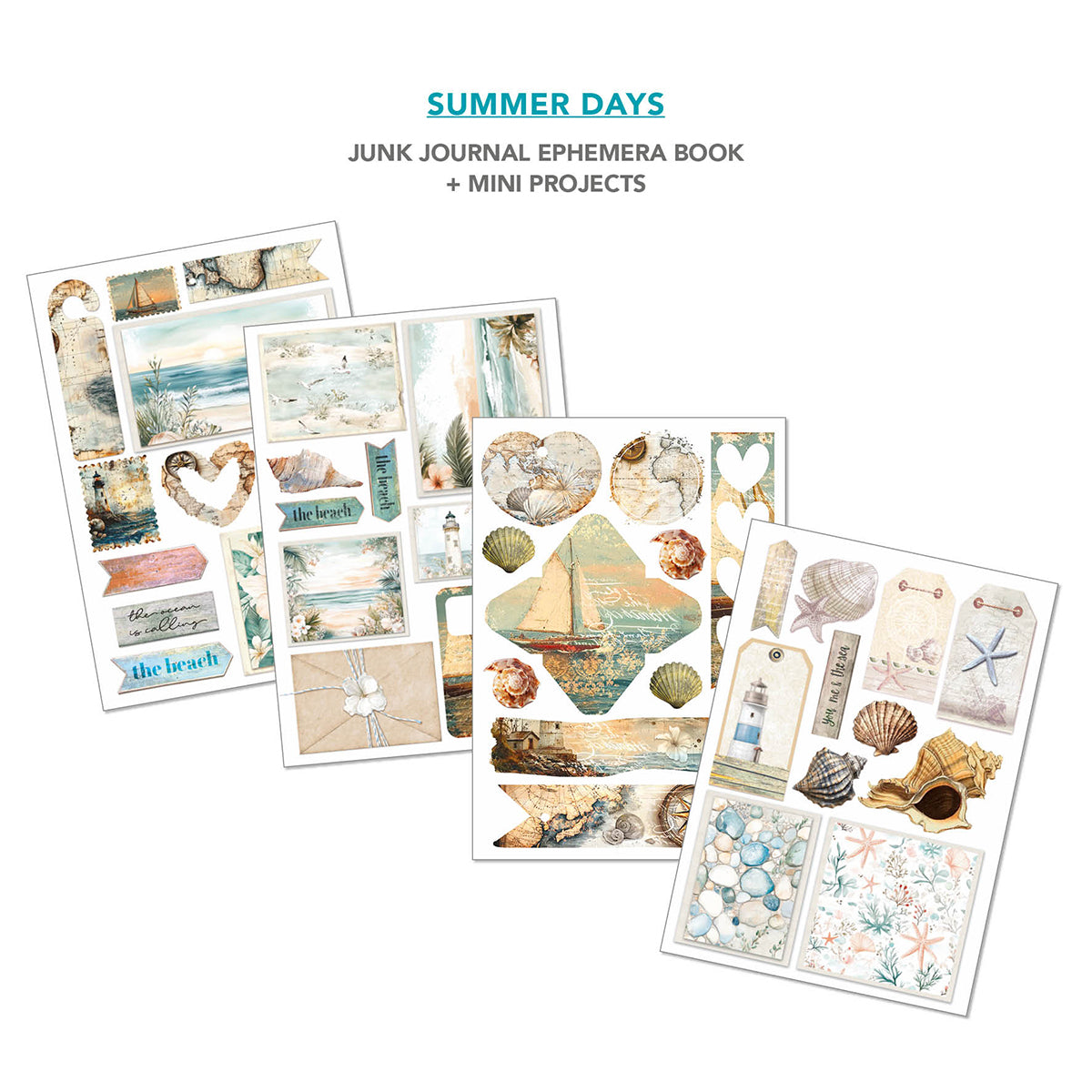 Summer Days Junk Journal & Ephemera Book A4 32/Pkg