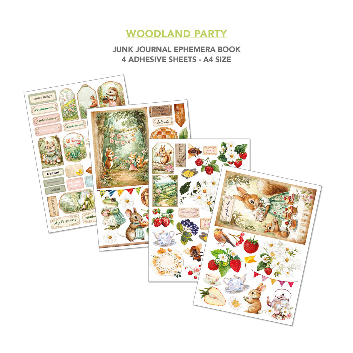 Woodland Party Junk Journal & Ephemera Book A4 32/Pkg