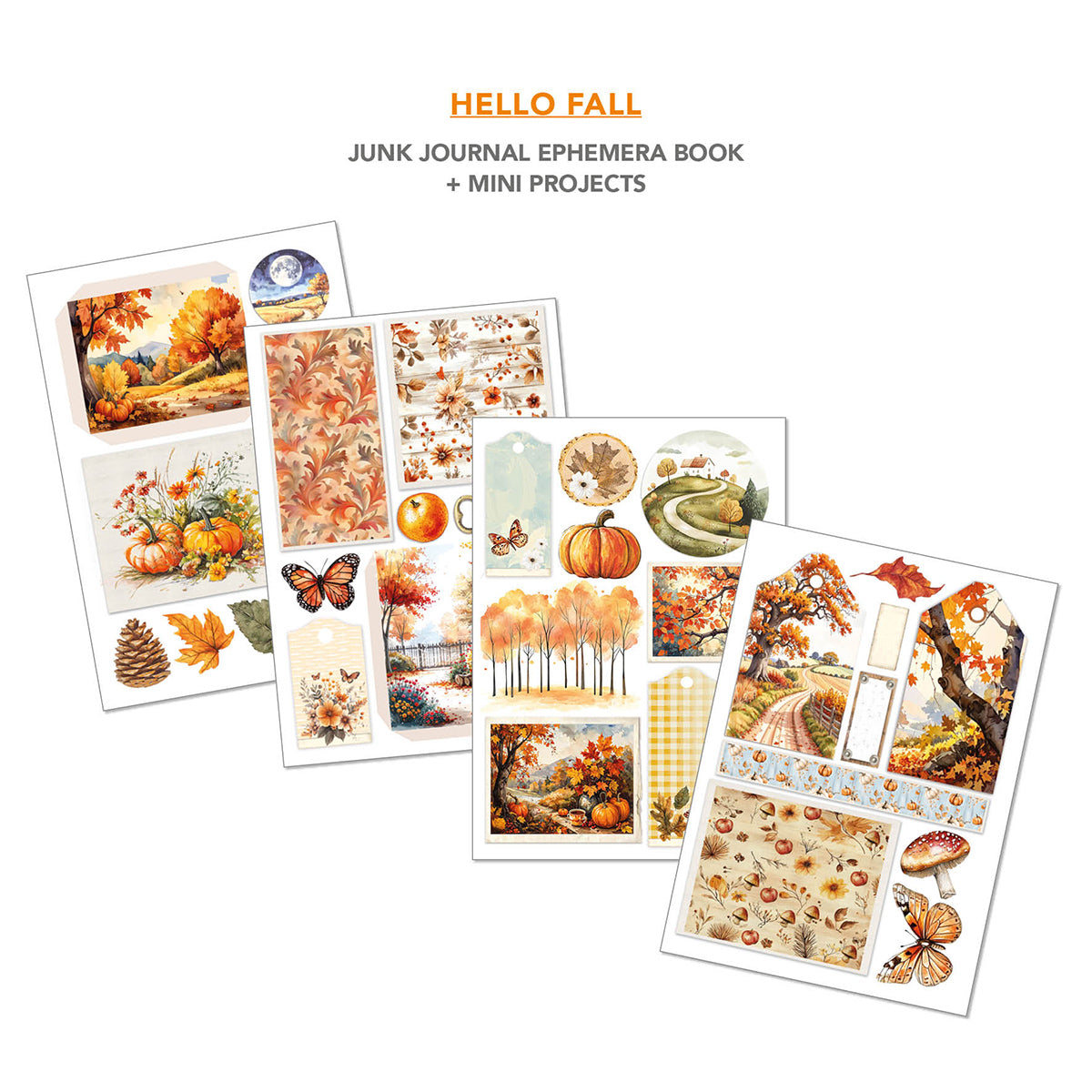 Hello Fall Junk Journal Ephemera Book A4 32/Pkg