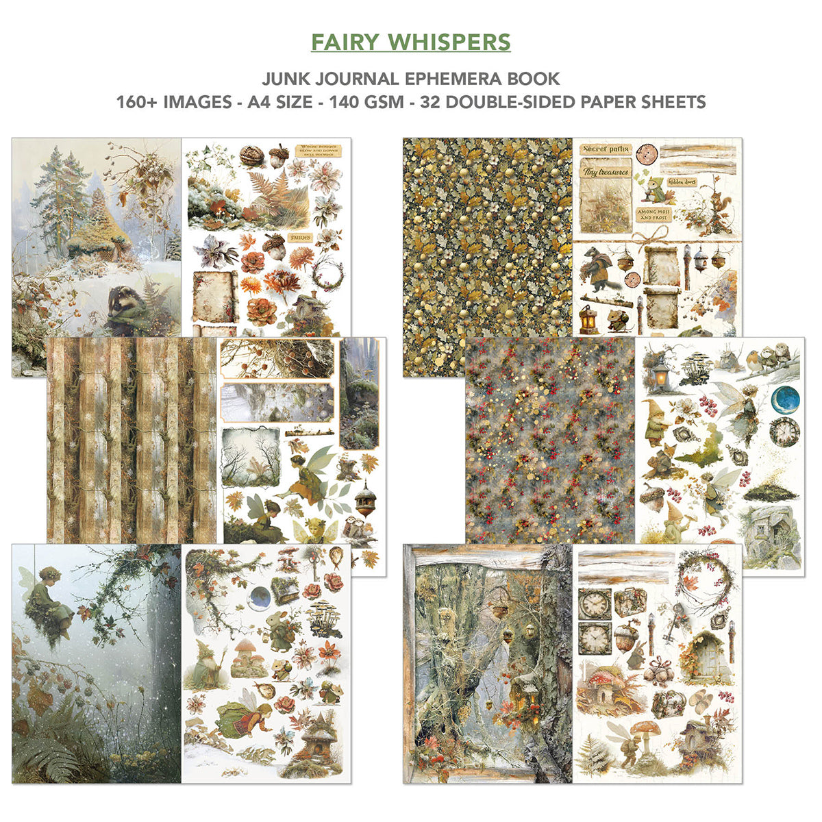 Fairy Whispers Junk Journal & Ephemera Book A4 32/Pkg