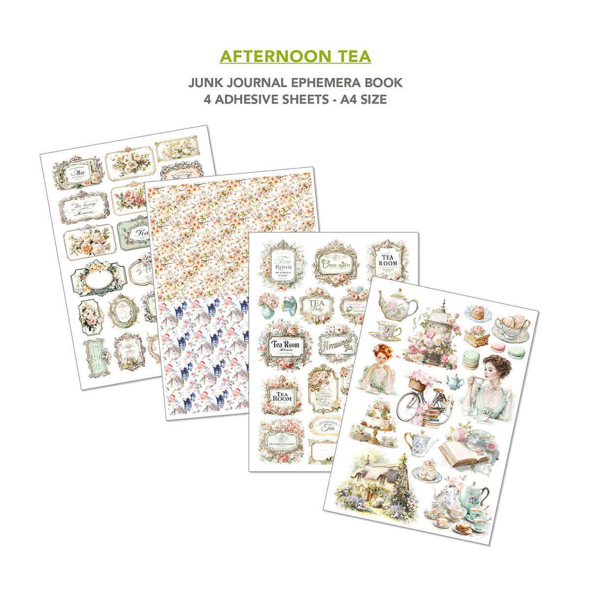 Afternoon Tea Junk Journal & Ephemera Book A4 32/Pkg