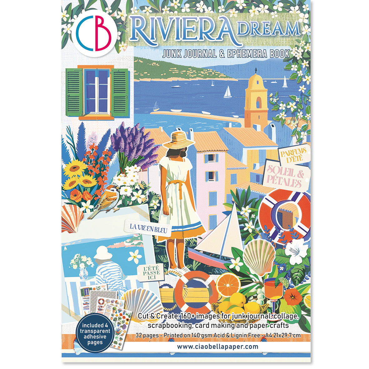 Riviera Dream Junk Journal & Ephemera Book A4 32/Pkg