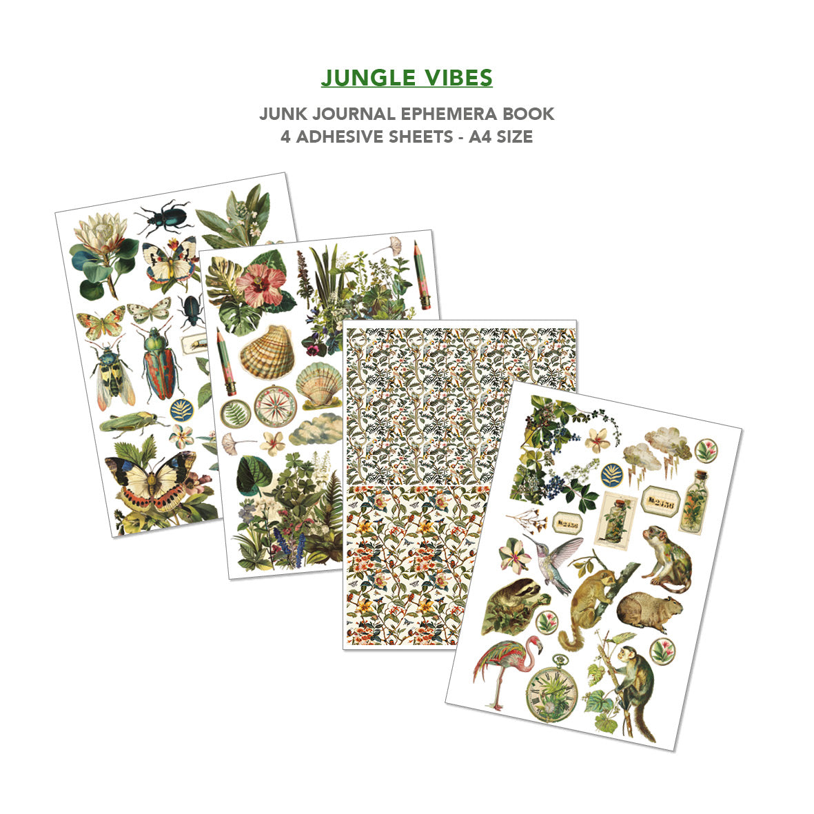 Jungle Vibes Junk Journal & Ephemera Book A4 32/Pkg