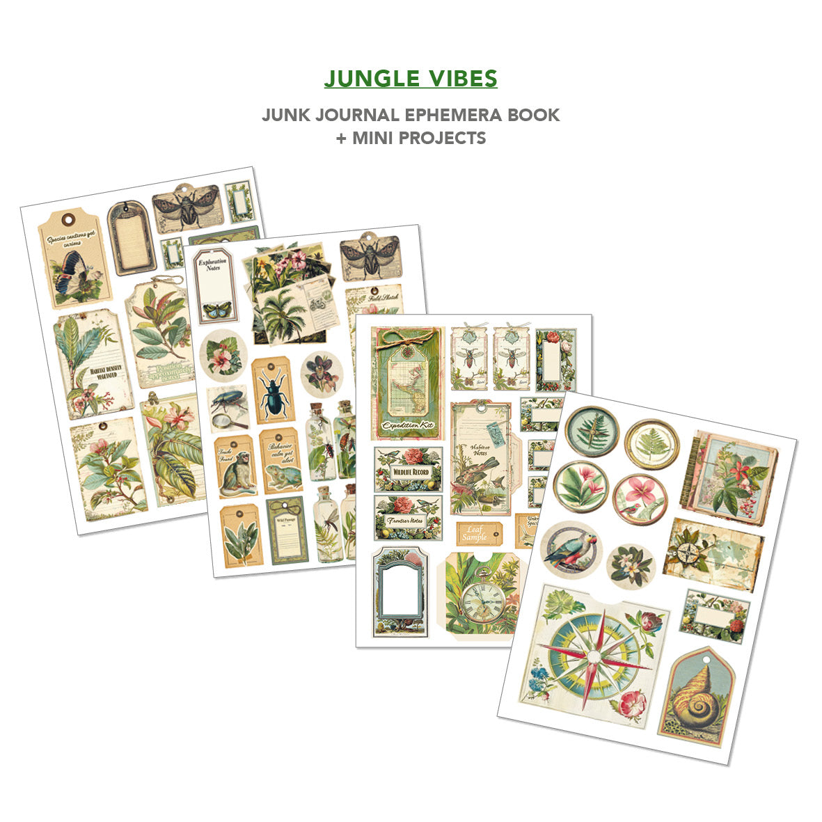 Jungle Vibes Junk Journal & Ephemera Book A4 32/Pkg