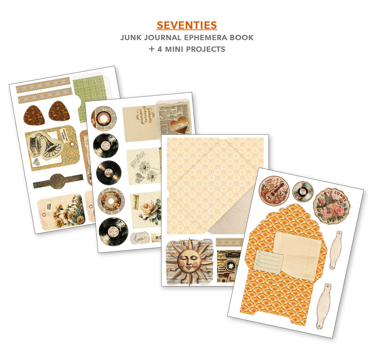 Seventies Junk Journal & Ephemera Book A4 32/Pkg