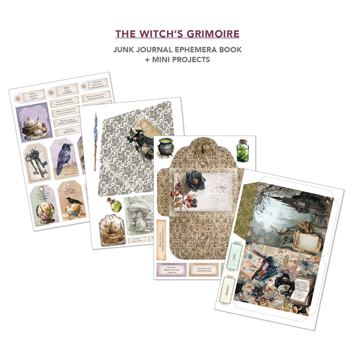 The Witch's Grimoire Junk Journal & Ephemera Book A4 32/Pkg