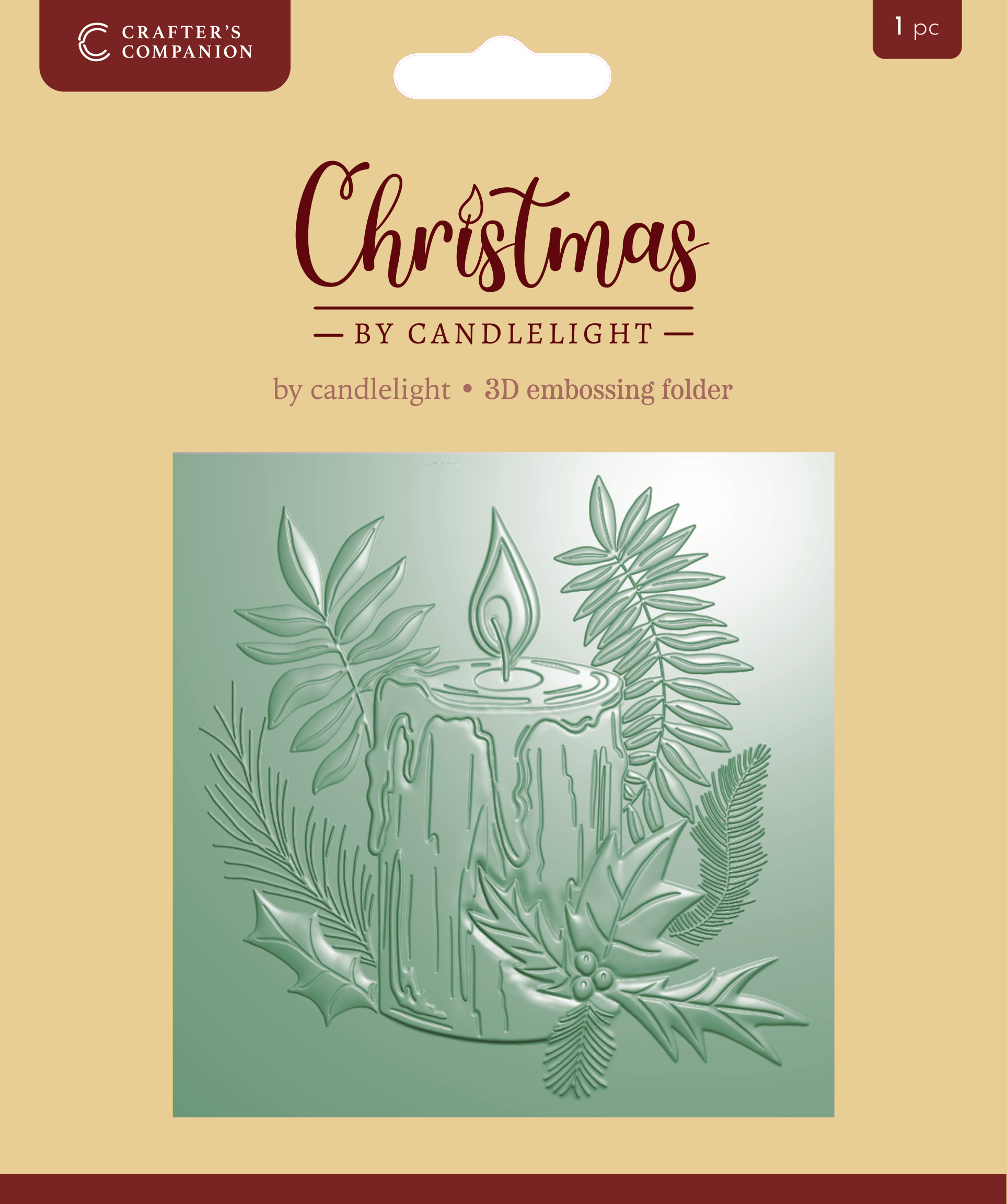 Christmas by Candlelight 5.5” X 5.5” 3D Embossing Folder - By Candlelight