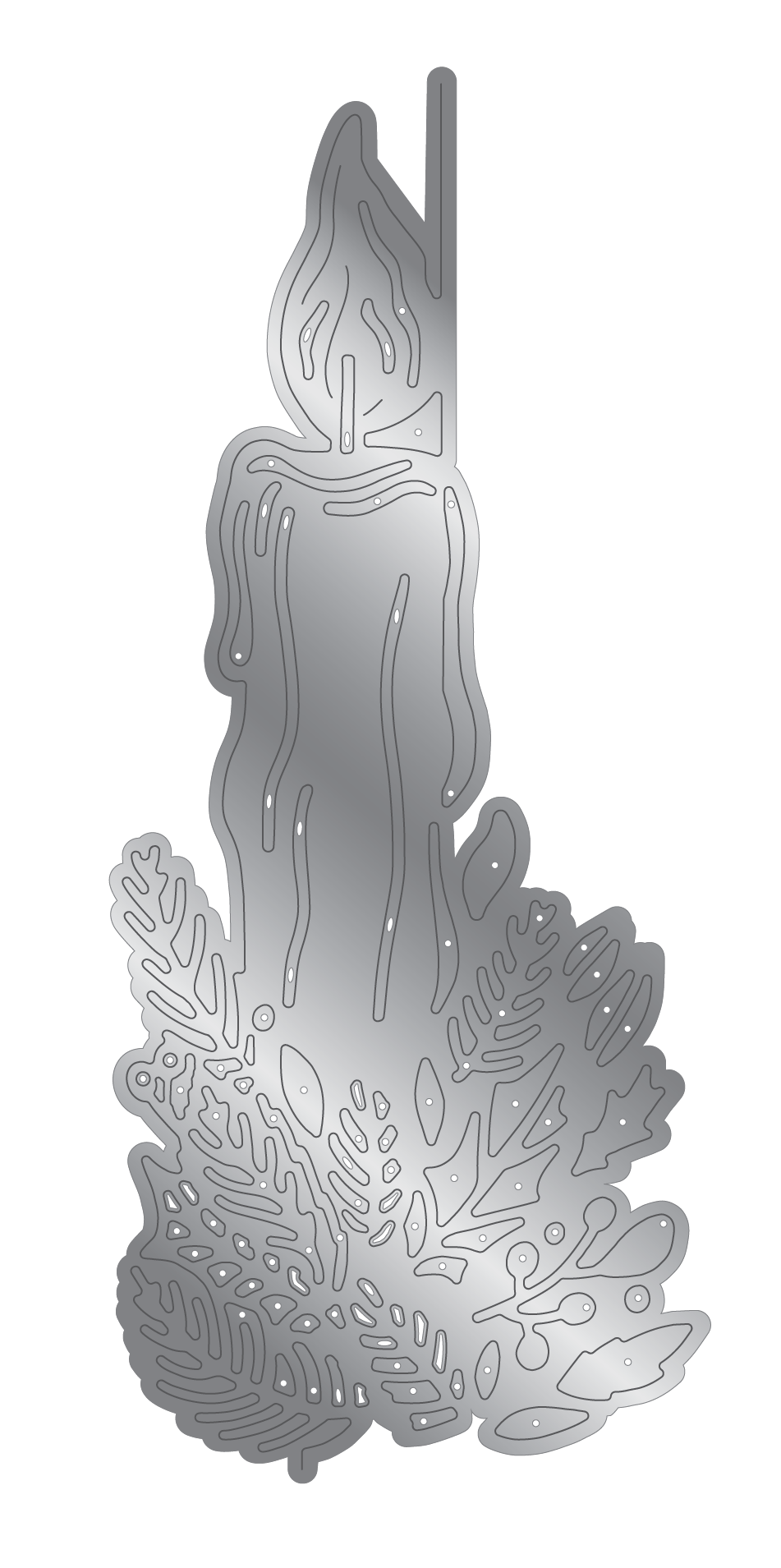 Christmas by Candlelight Metal Die Set - Traditional Candle 