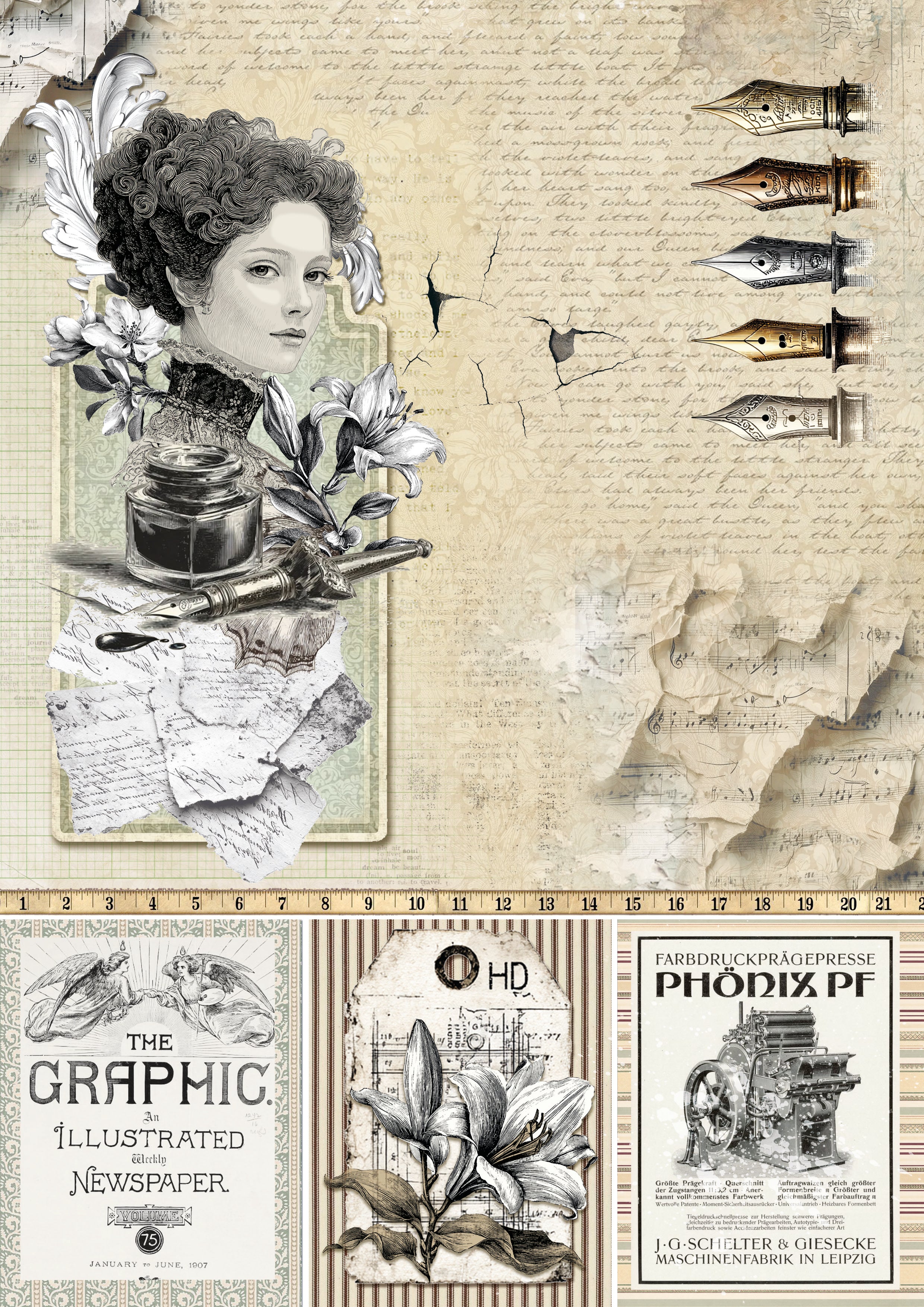 Typographic Creative Pad A4 9/Pkg