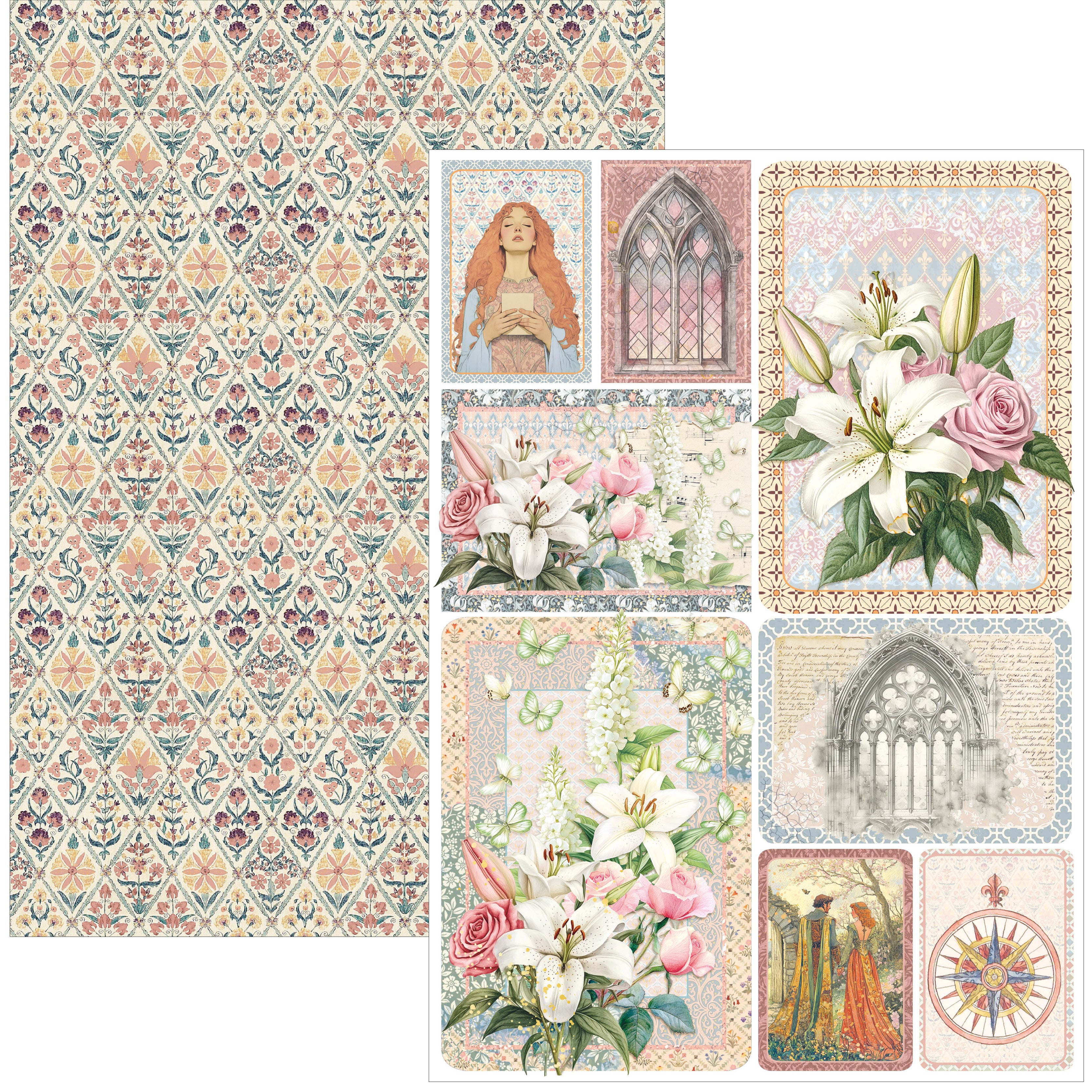 Courtly Love Creative Pad A4 9/Pkg