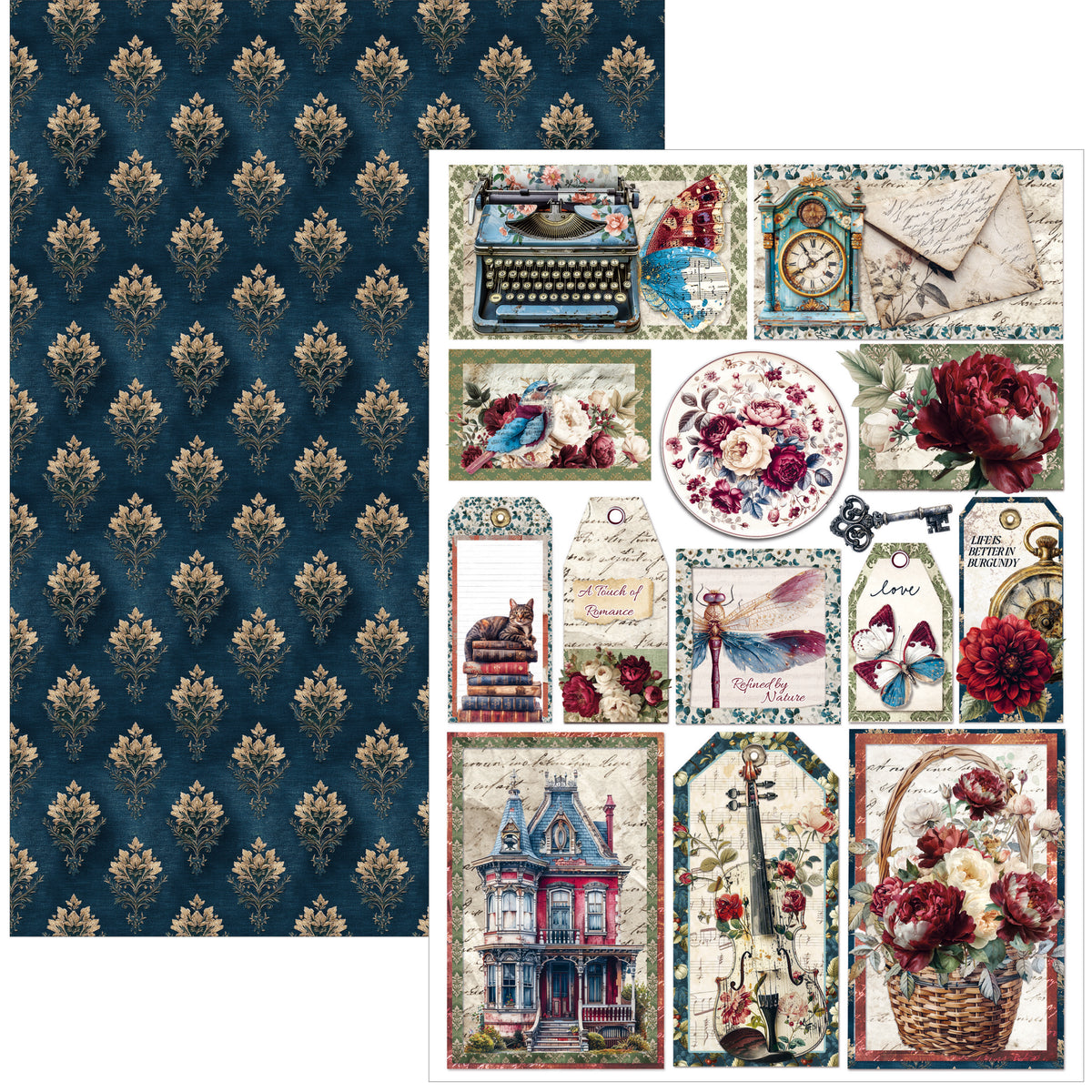 Bohemian Burgundy Creative Pad A4 9/Pkg