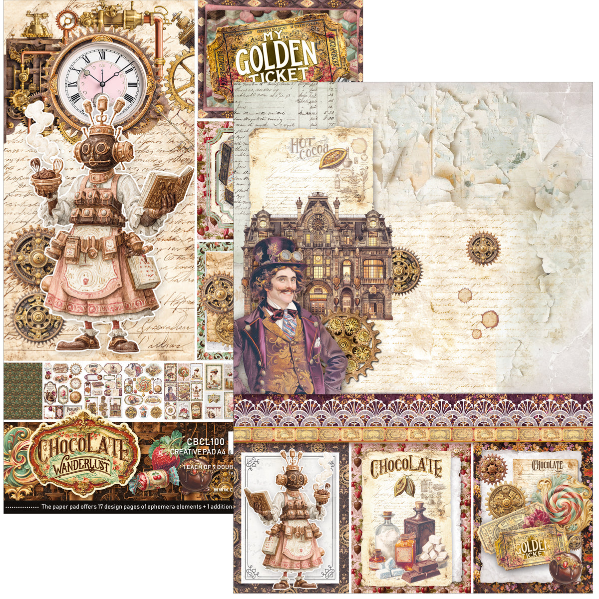 Chocolate Wanderlust Creative Pad A4 9/Pkg
