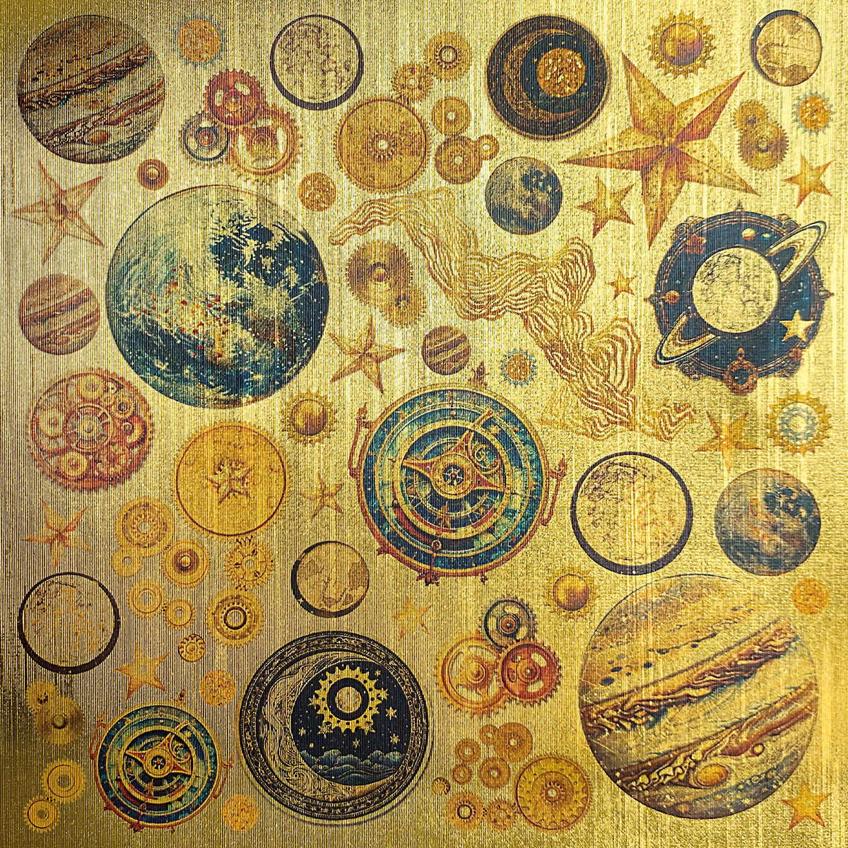 Deluxe Celestial Paper Gold  6"x6" 5/Pkg