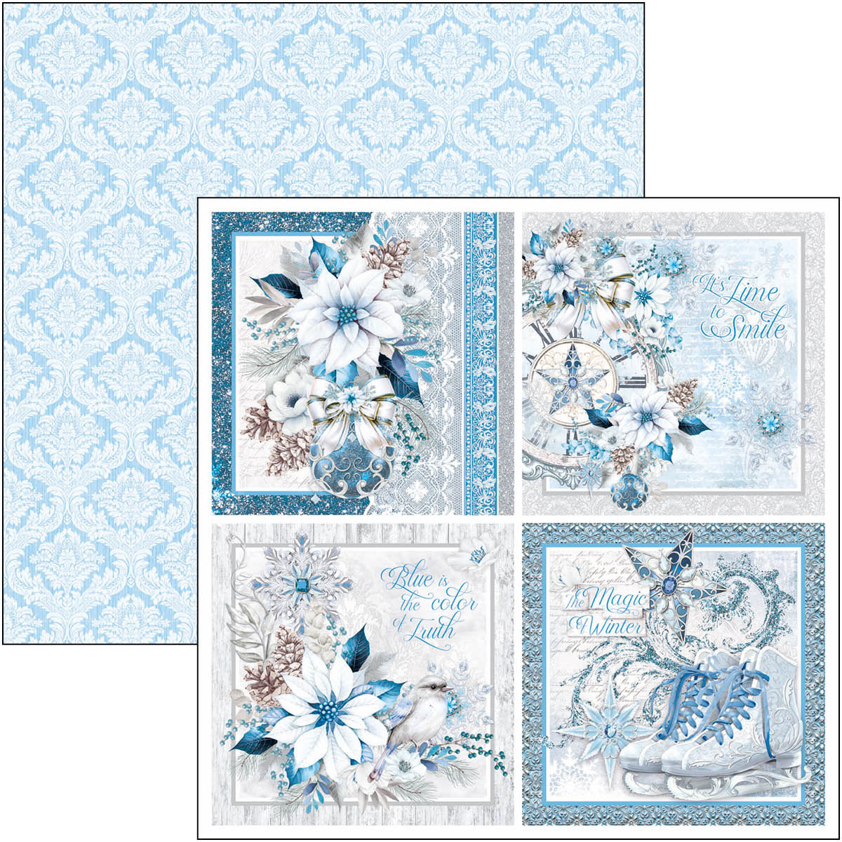 Elegance of Blue Pad 8"x8" 12/Pkg