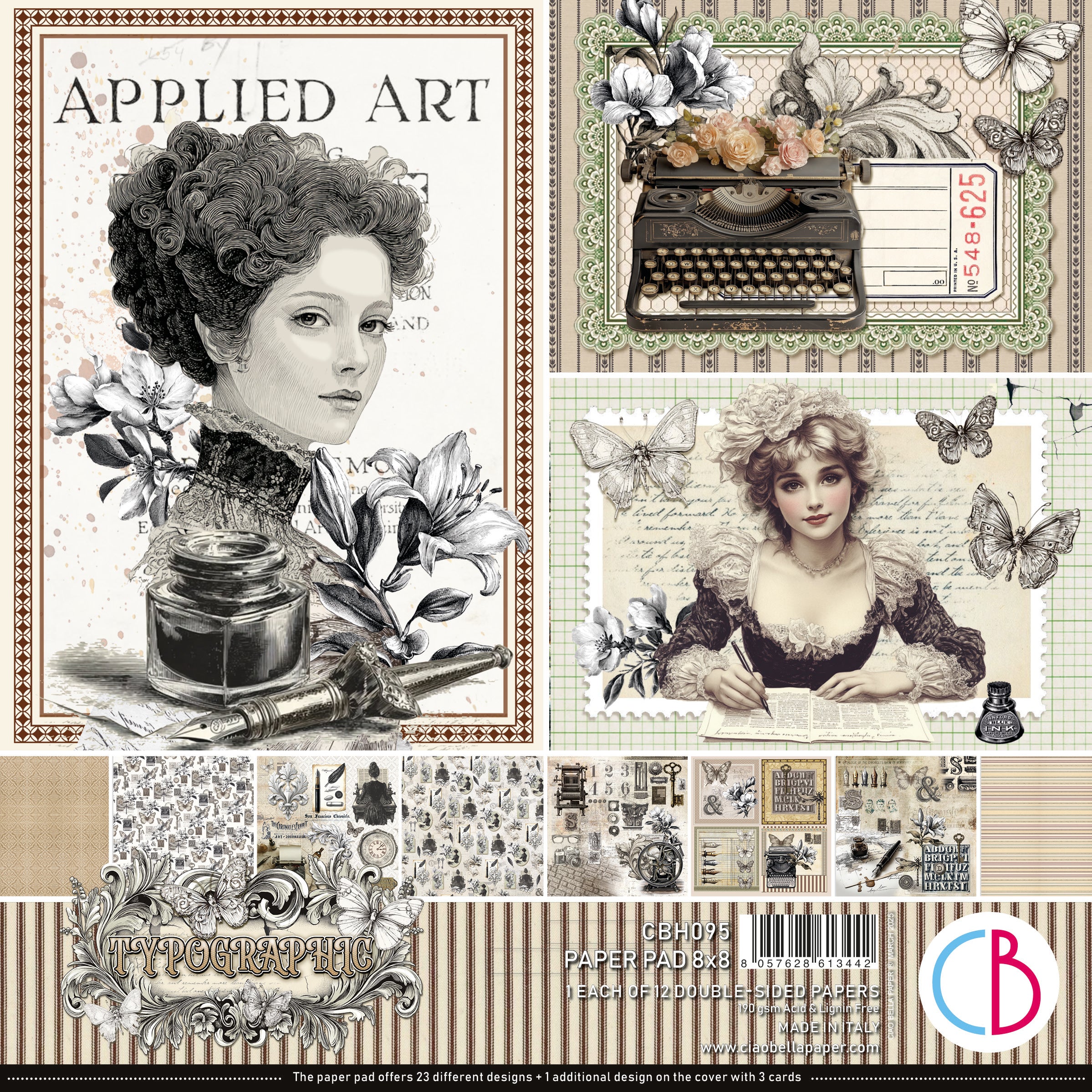 Typographic Pad 8"x8" 12/Pkg