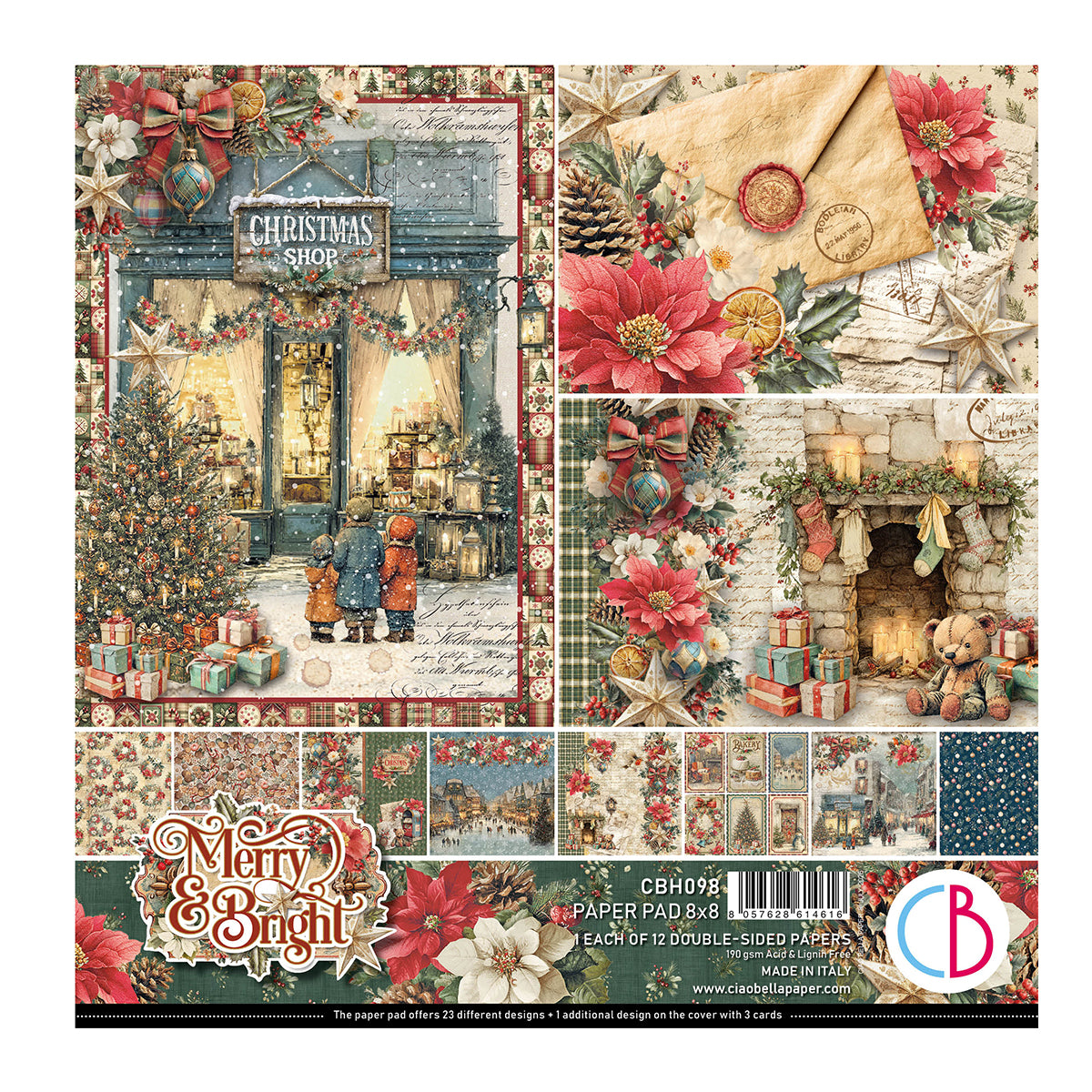Merry & Bright Pad 8"x8" 12/Pkg