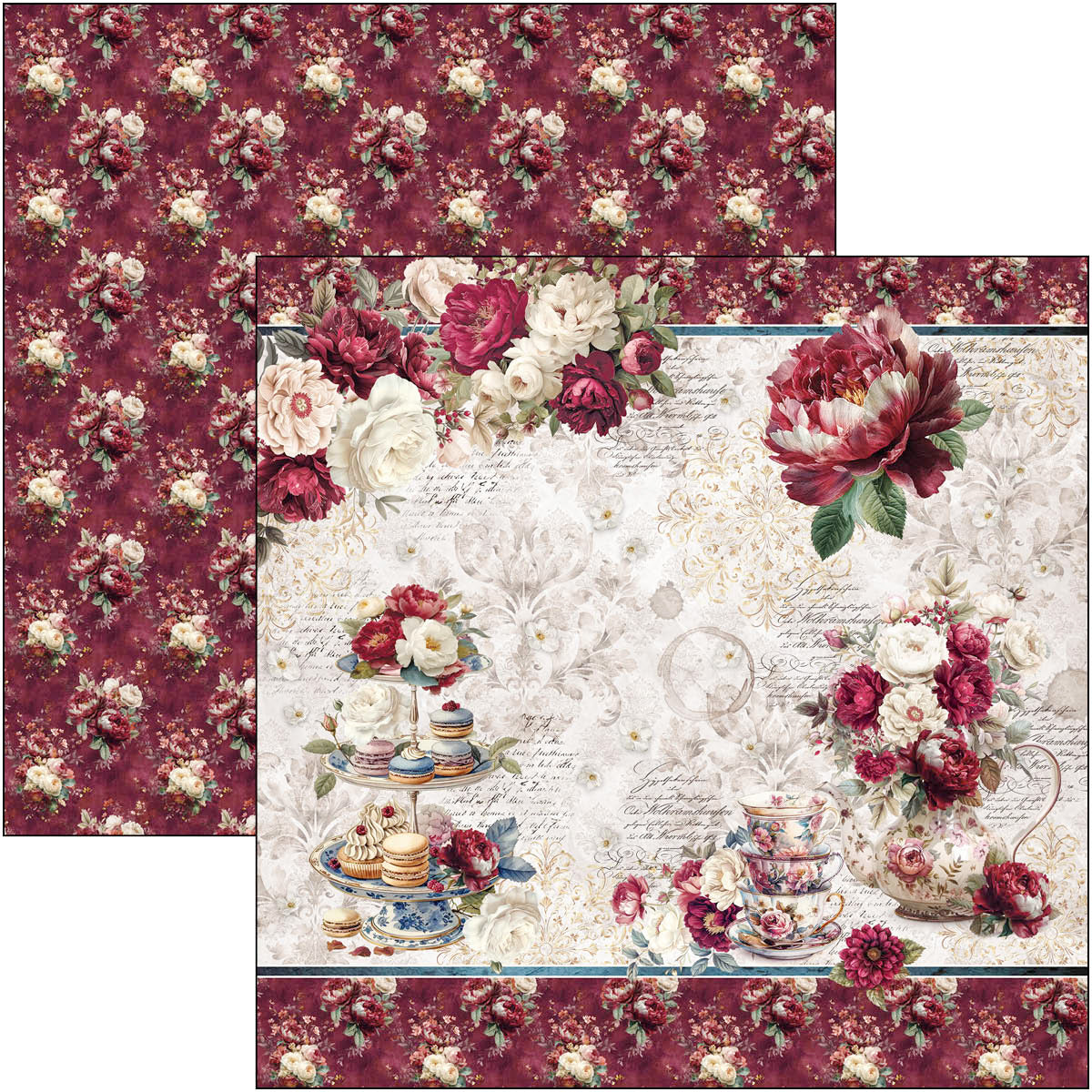 Bohemian Burgundy Pad 8"x8" 12/Pkg