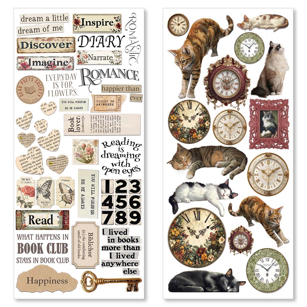 Book Lover Transparent Adhesive Sheets  5/Pkg
