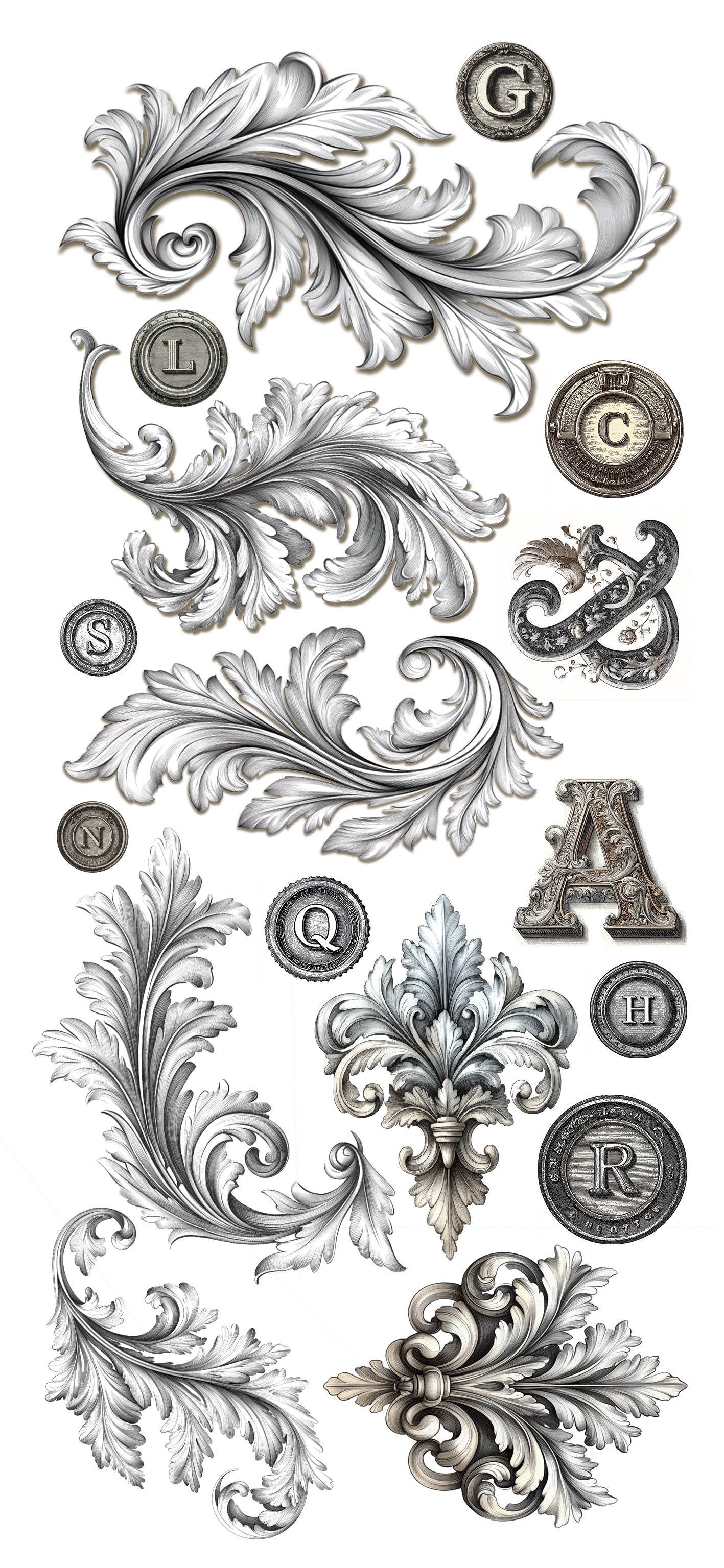Typographic Art Stickers Transparent Adhesive Sheets 5/Pkg