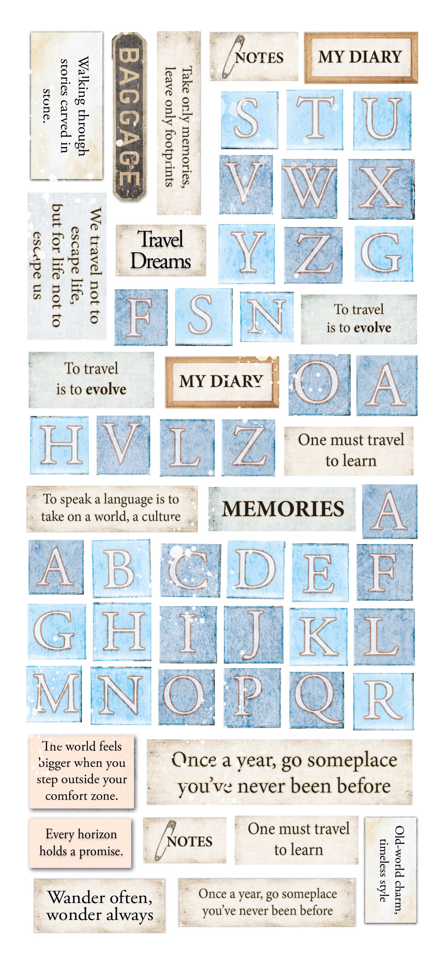 Eastern Journey Art Stickers Transparent Adhesive Sheets 5/Pkg