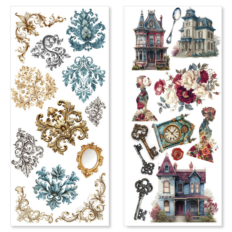 Bohemian Burgundy Art Stickers Transparent Adhesive Sheets 5/Pkg