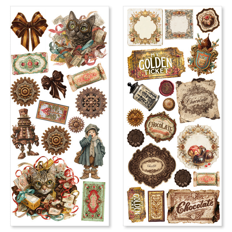 Chocolate Wanderlust Art Stickers Transparent Adhesive Sheets 5/Pkg