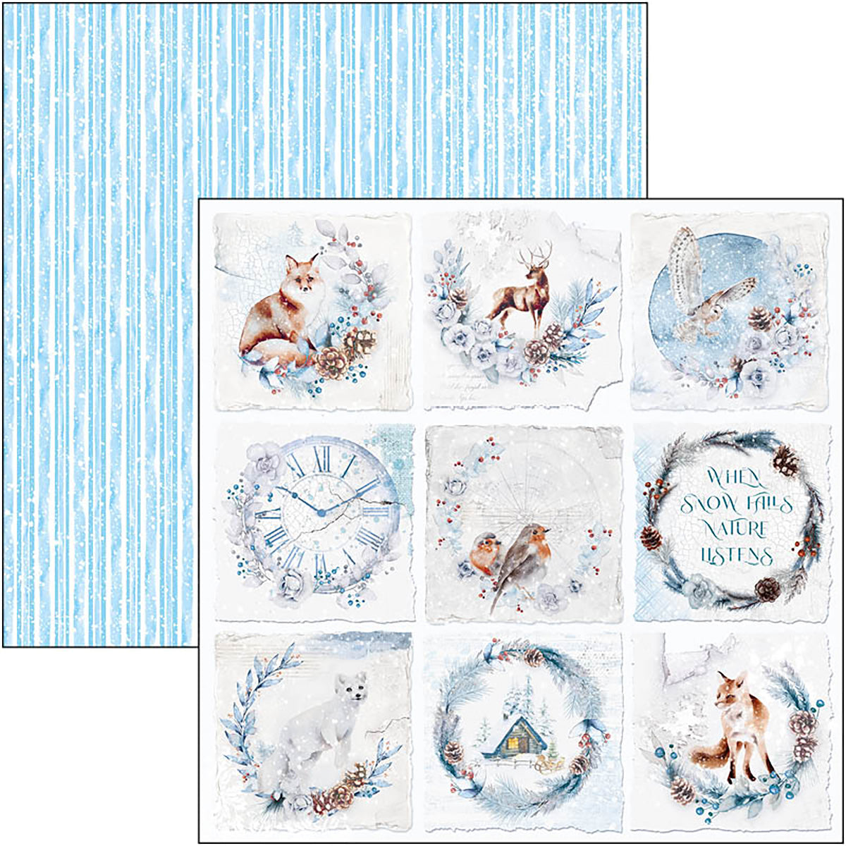 Ciao Bella Winter Journey Paper Pad 12"x12" 12/Pkg