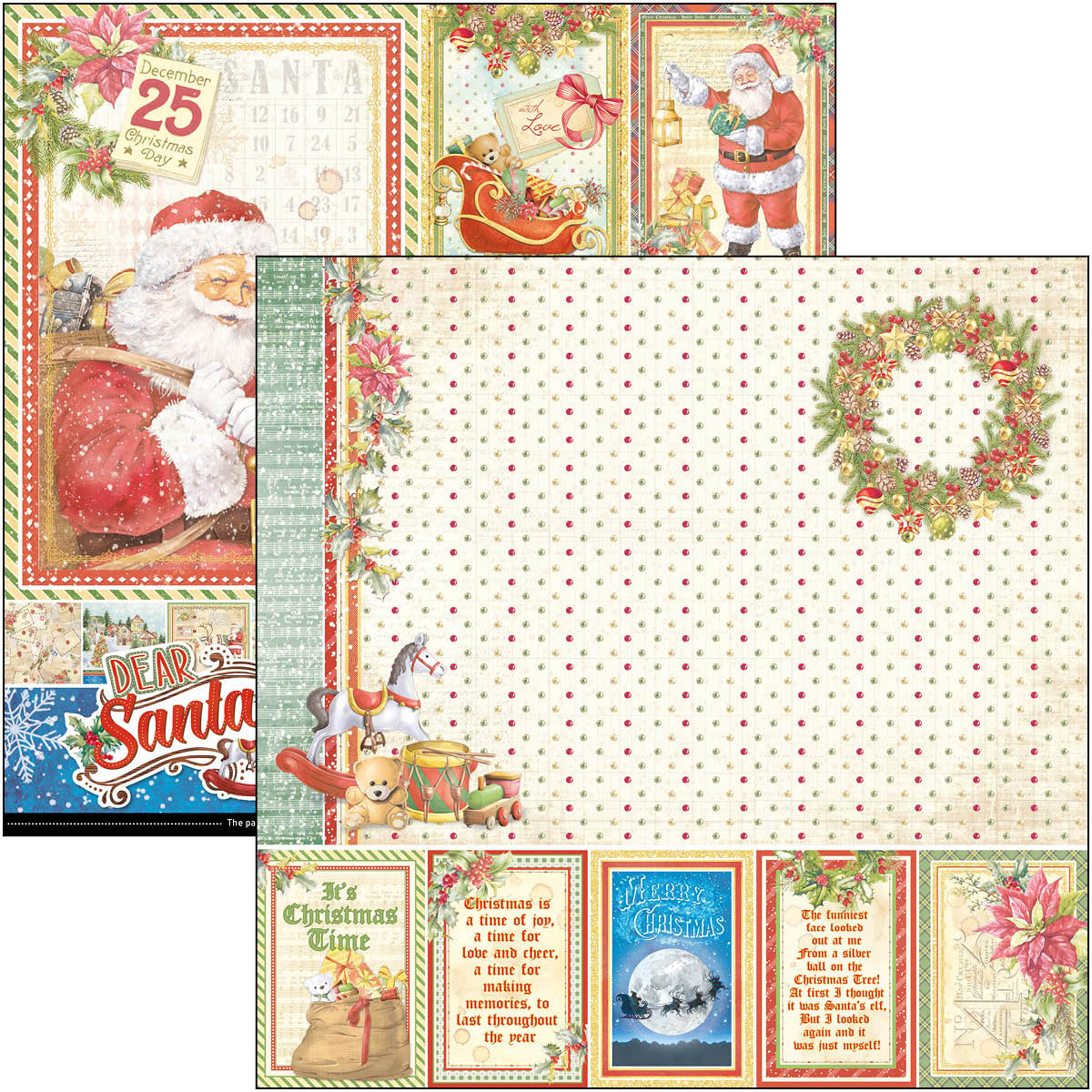 Ciao Bella Dear Santa Paper Pad 12"x12" 12/Pkg