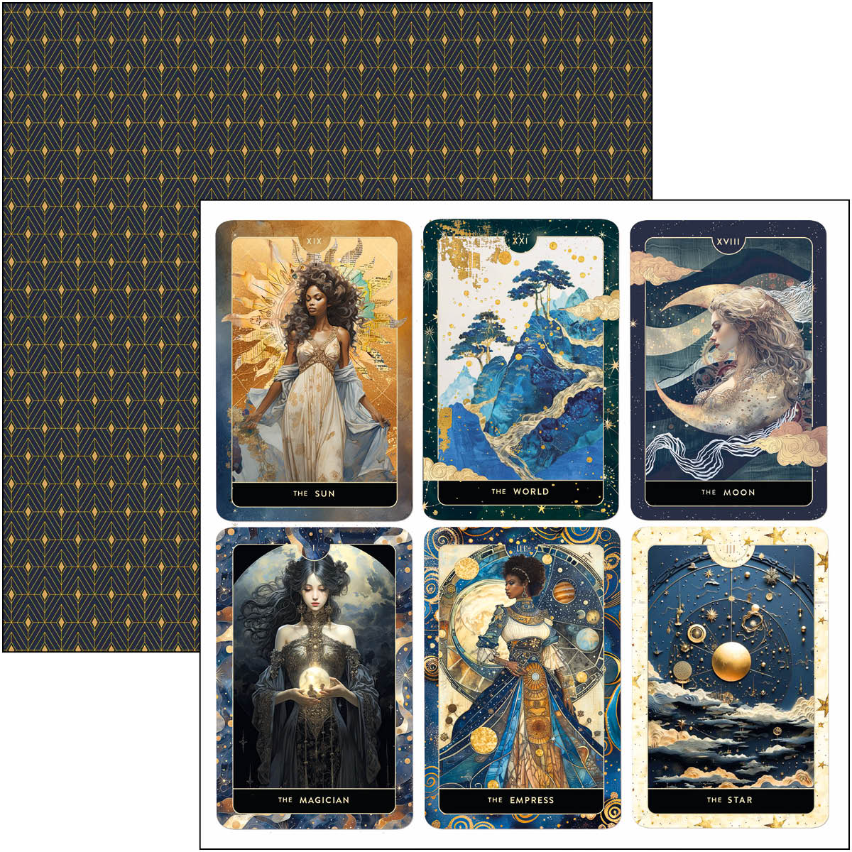 Celestial Paper Pad 12"x12" 12/Pkg