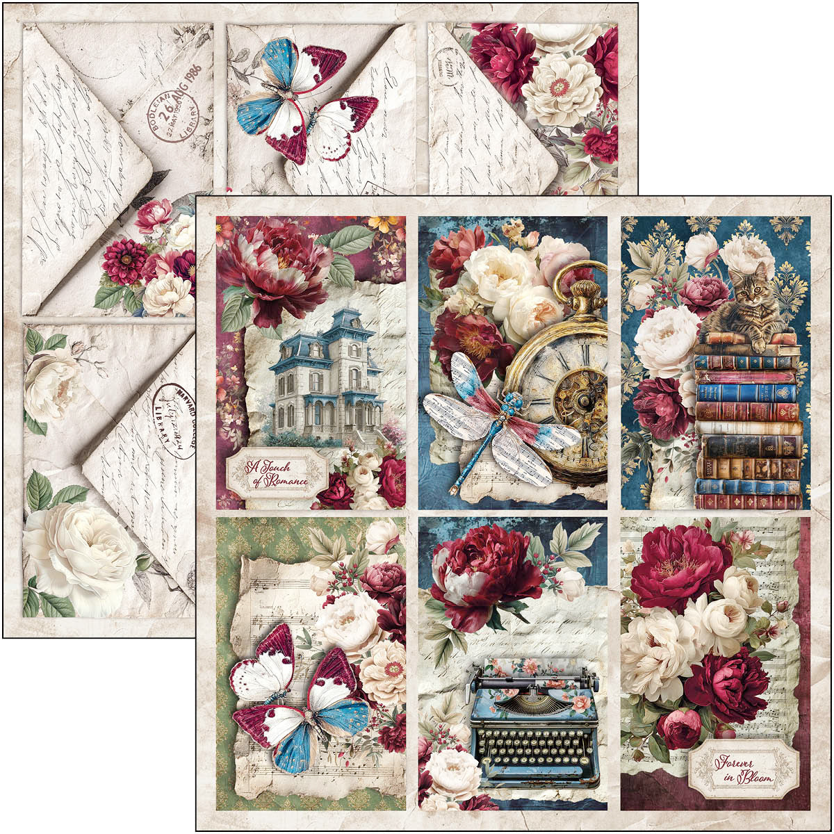 Bohemian Burgundy Paper Pad 12"x12" 12/Pkg