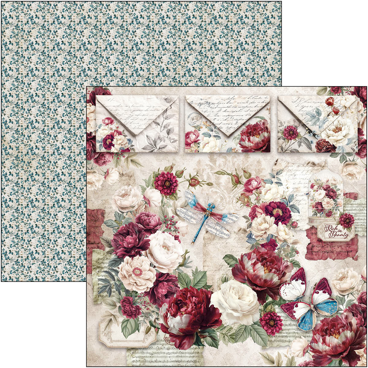 Bohemian Burgundy Paper Pad 12"x12" 12/Pkg