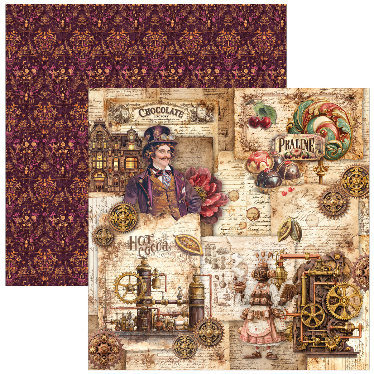Chocolate Wanderlust Paper Pad 12"x12" 12/Pkg