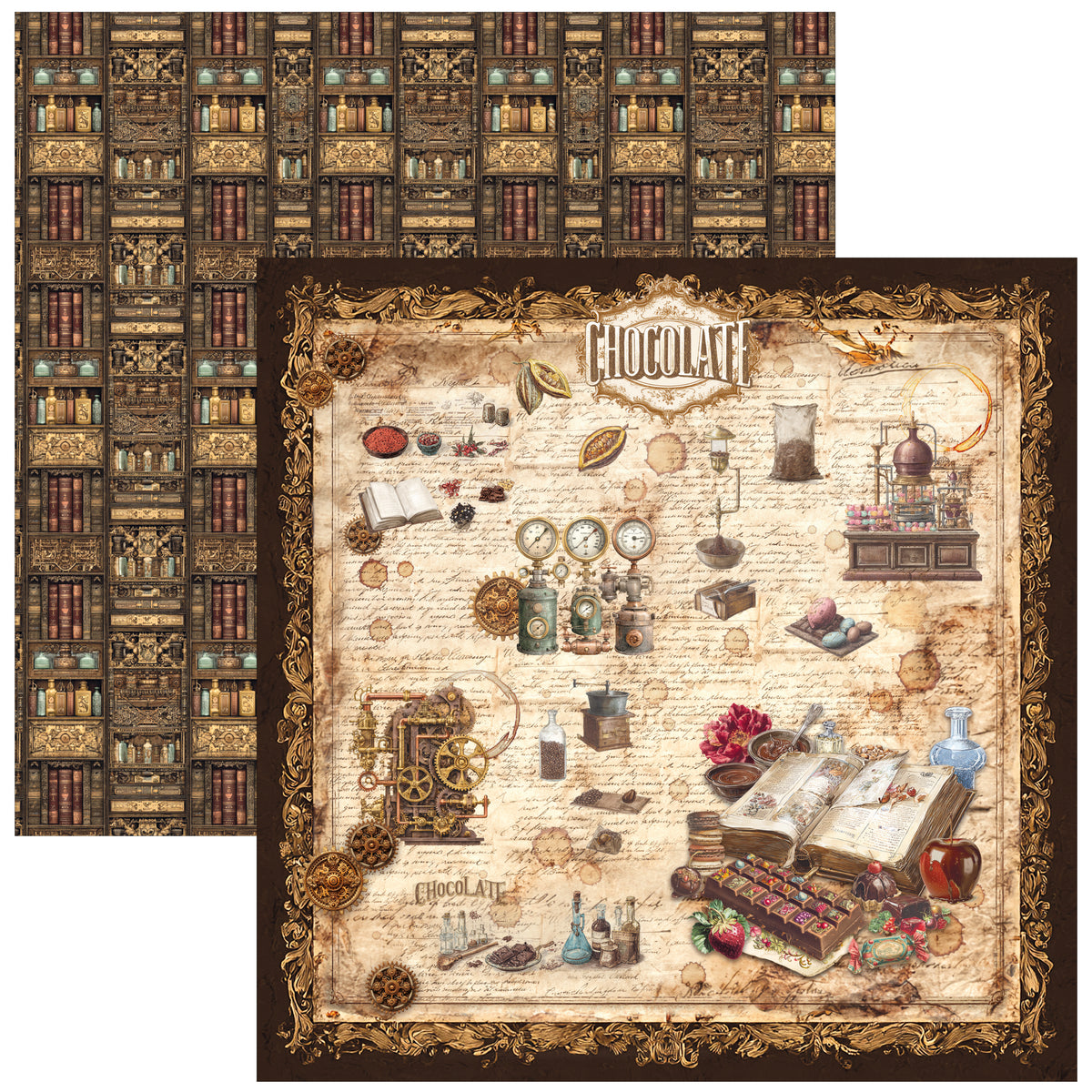 Chocolate Wanderlust Paper Pad 12"x12" 12/Pkg