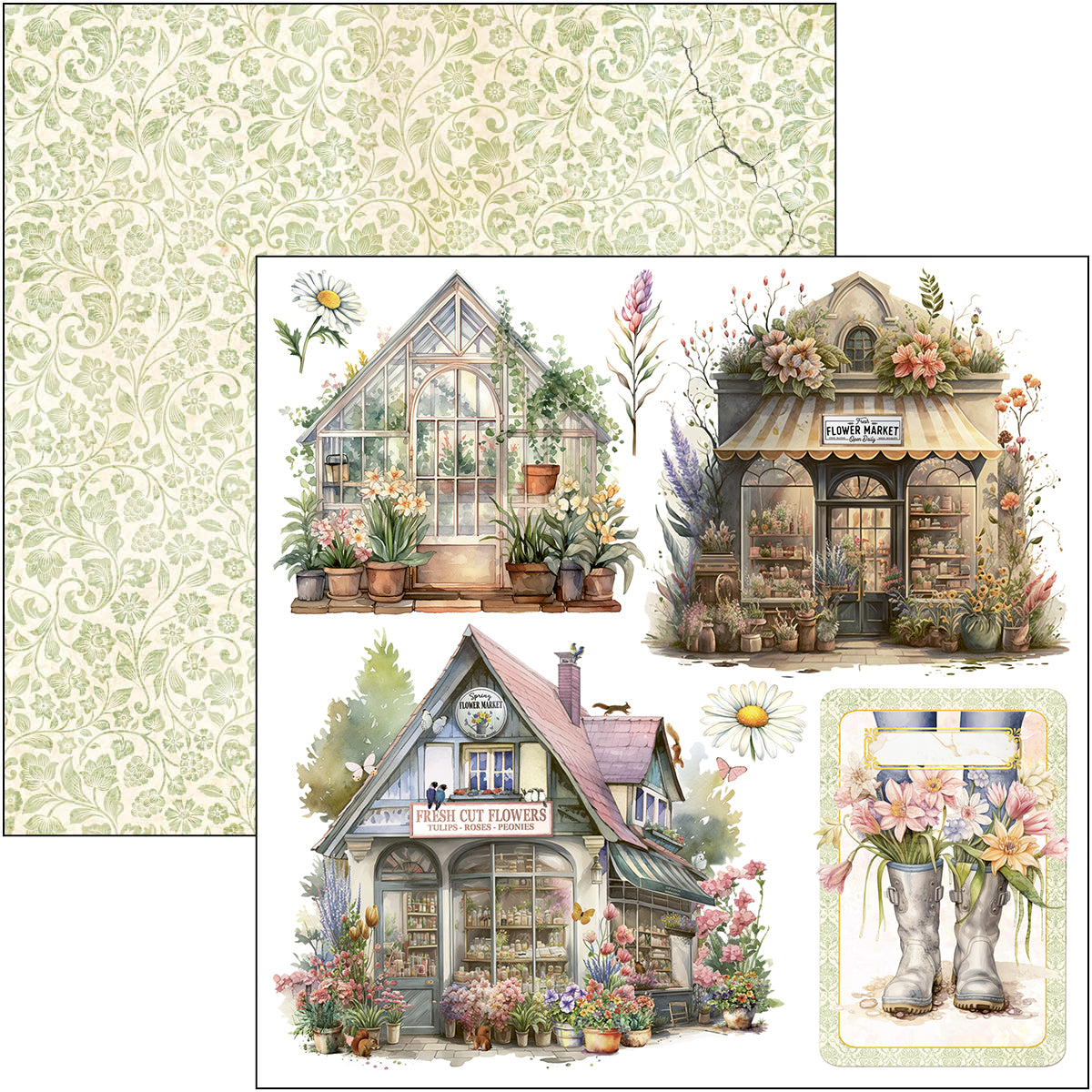 Flower Shop Fussy Cut Pad 6"x6" 24/Pkg