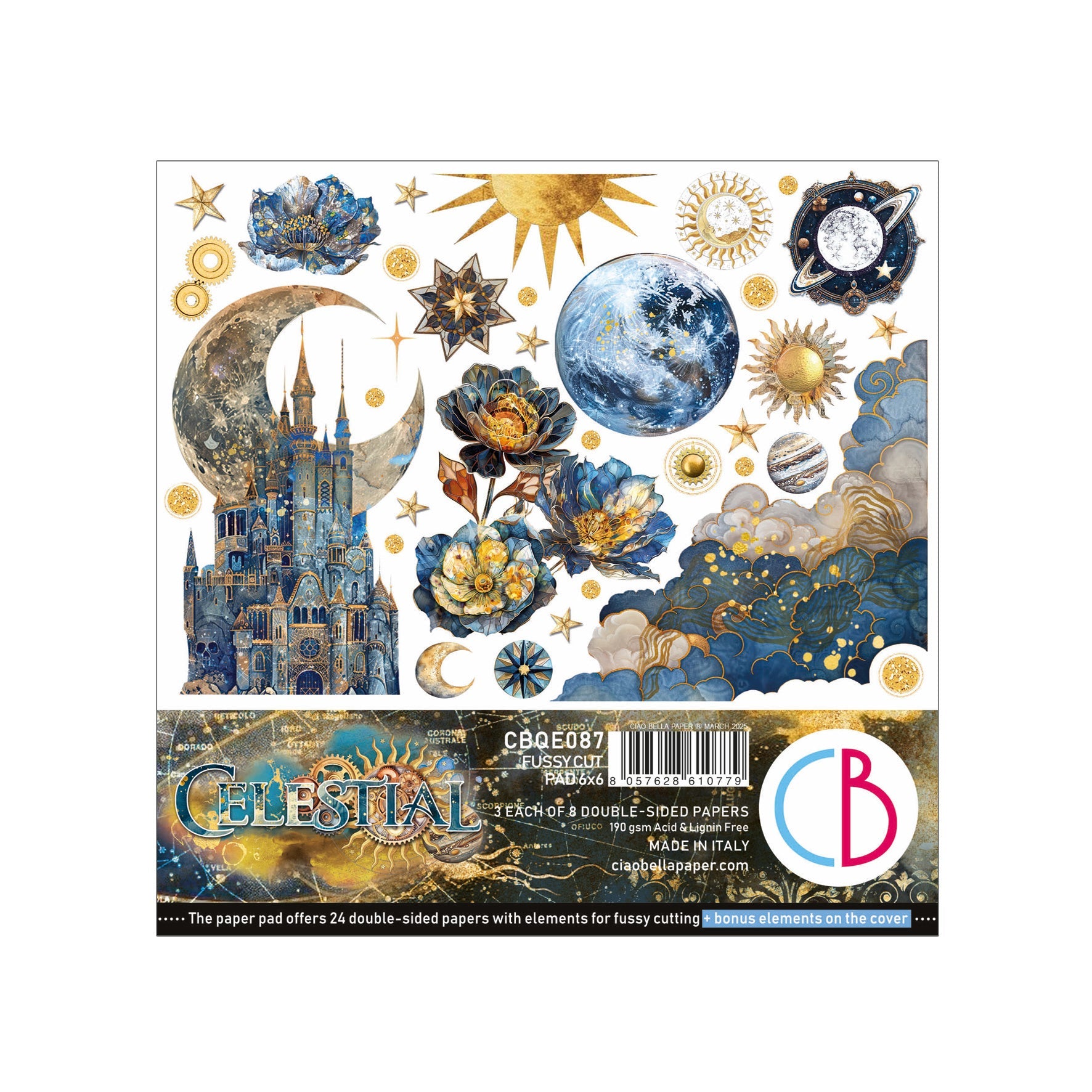 Celestial Fussy Cut Pad 6"x6" 24/Pkg